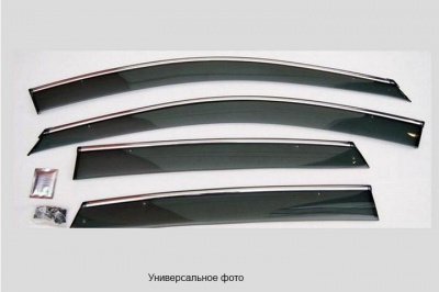 Suzuki SX4 (10–) Дефлекторы боковых окон с хромированным молдингом, OEM стиль, хэтчбек